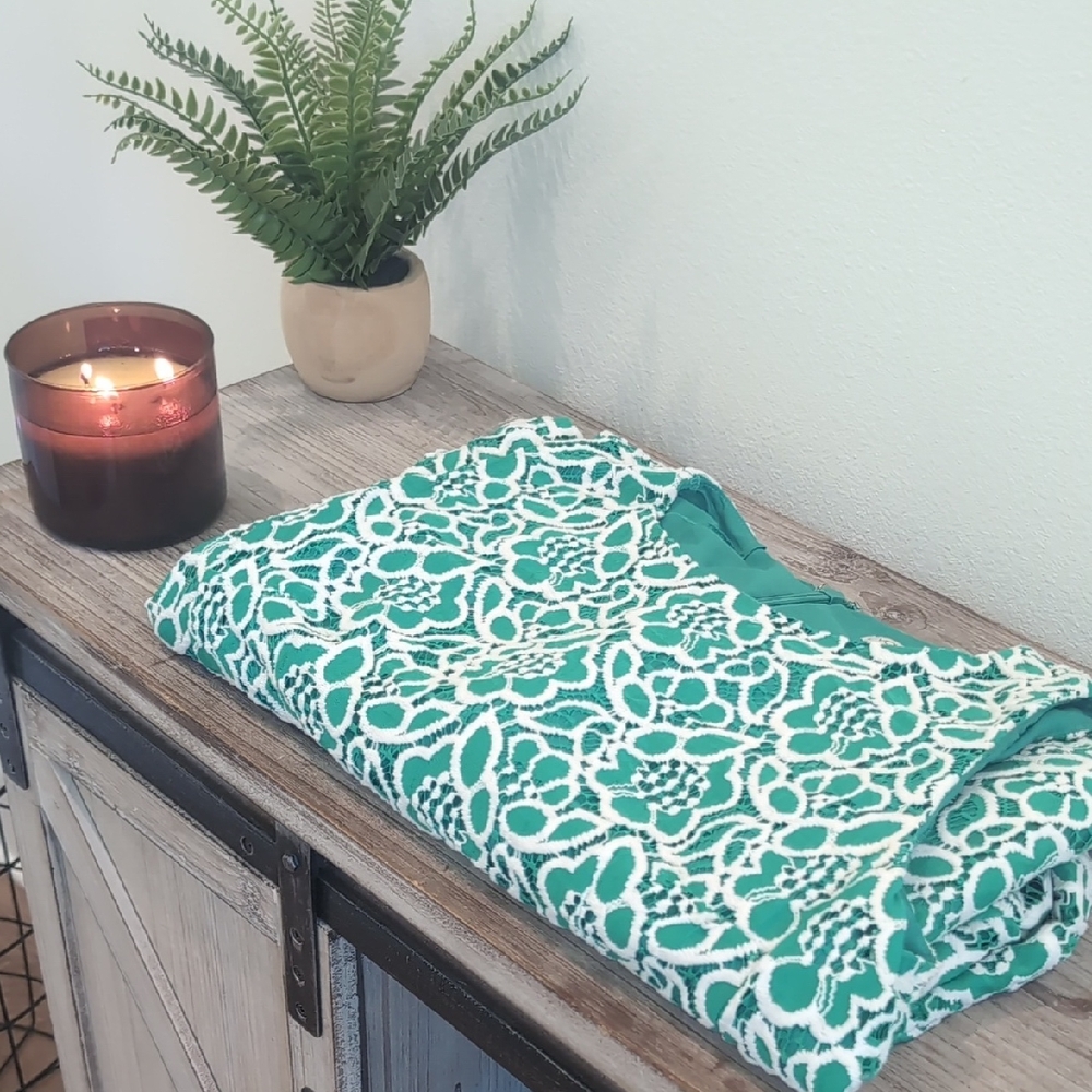 Eva Mendes for New York & Company Green Asymmetrical Dress